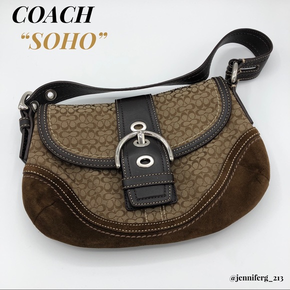 Coach Handbags - COACH Signature SOHO Leather & Suede Shoulder Bag